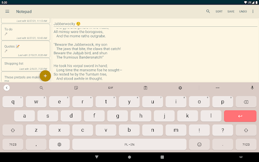 Notepad - simple notes