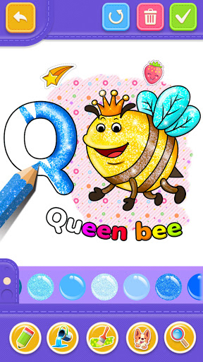 Glitter Number and letters coloring Book for kids