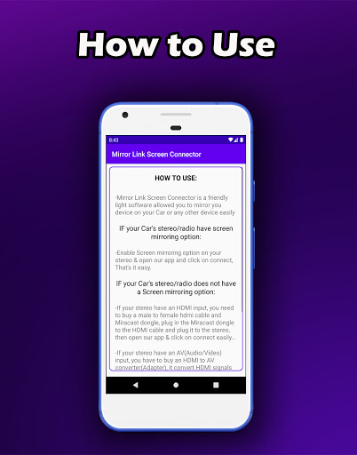 Mirror Link Screen Connector