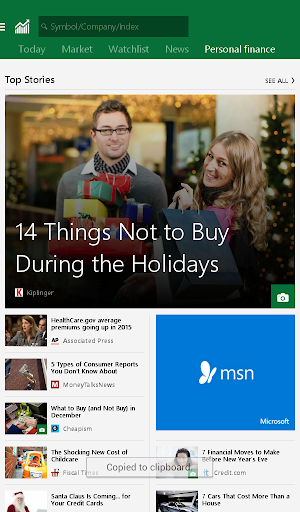 MSN Money- Stock Quotes & News