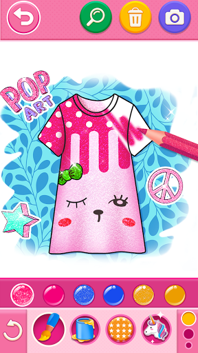 Glitter dress coloring and dra