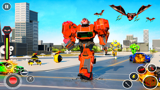 Flying Bat Robot Bike Game