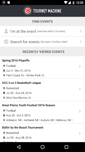 Tourney Machine - Tournament Schedules