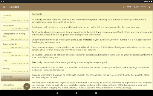Notepad - simple notes
