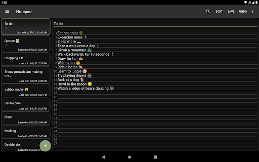 Notepad - simple notes