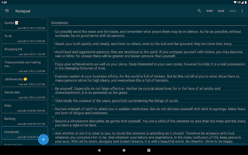 Notepad - simple notes