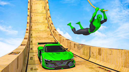Superhero Car: Mega Ramp Games
