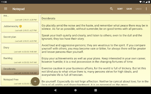 Notepad - simple notes