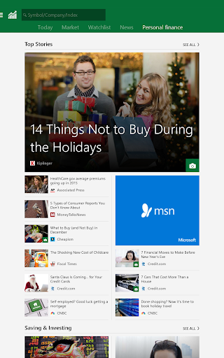 MSN Money- Stock Quotes & News