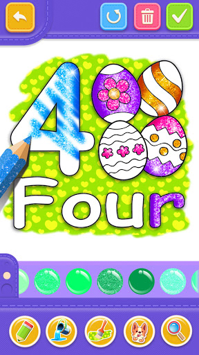 Glitter Number and letters coloring Book for kids