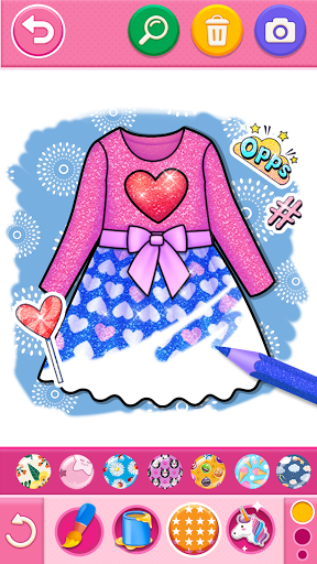 Glitter dress coloring and dra