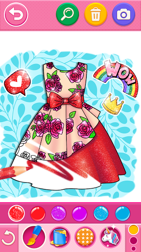 Glitter dress coloring and dra