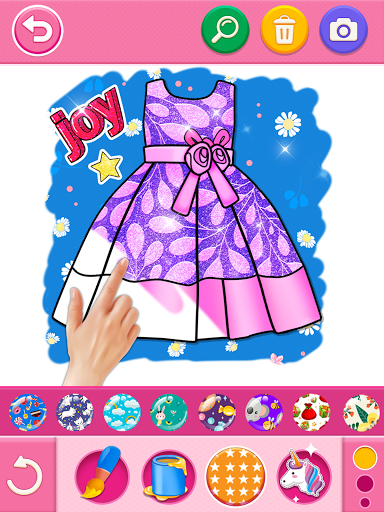 Glitter dress coloring and dra