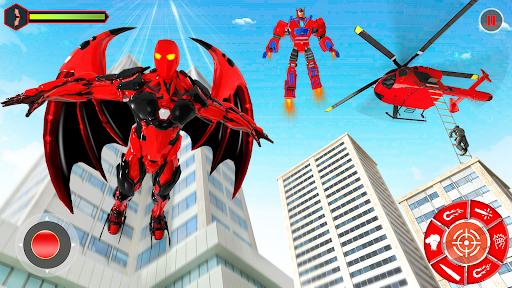 Flying Bat Robot Bike Game