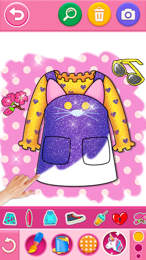 Glitter dress coloring and dra