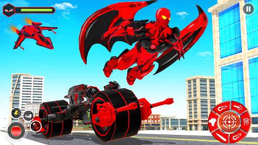 Flying Bat Robot Bike Game