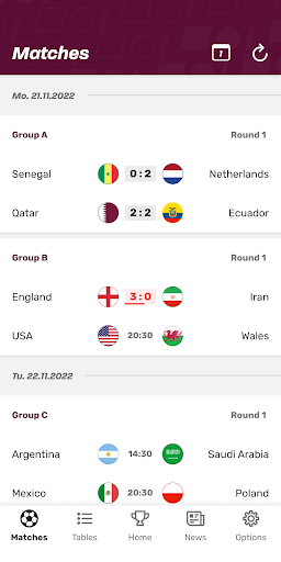 World Soccer Fixtures & Scores