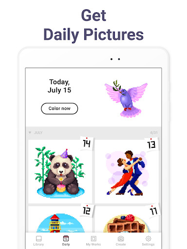 Pixel Art - color by number