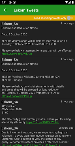 Load Shedding Notifier