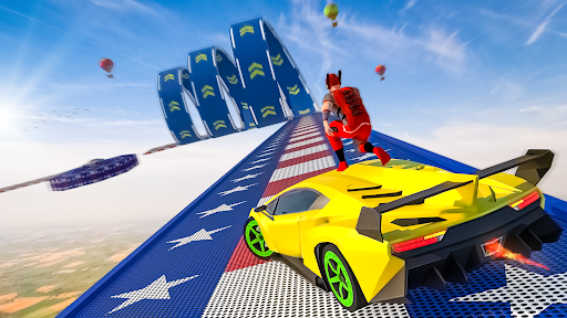 Superhero Car: Mega Ramp Games