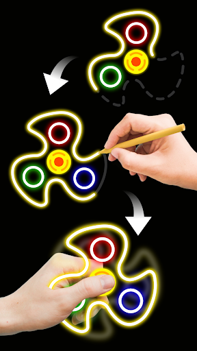 Finger Spinner: Glow Art Draw