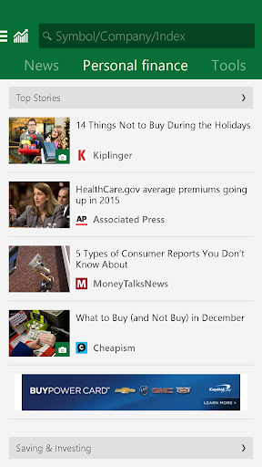 MSN Money- Stock Quotes & News